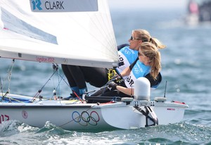 Olympic Games Sailing at Weymouth, Dorset August 2012. The Women's 470 medal race on the Nothe course. Hannah Mills and Saskia Clarke win silver for Great Britain. photo copyright Ingrid Abery http://www.ingridabery.com taken at  and featuring the  class