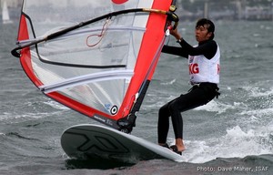 Hong Kong RSX Windsurfer Lydia Chau at 2012 ISAF Youth Worlds - Photo by Dave Maher/ISAF tn photo copyright David Maher/ISAF taken at  and featuring the  class