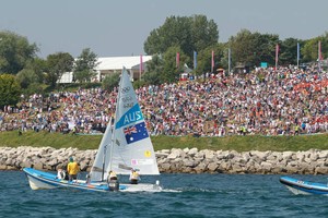 Mathew Belcher and Malcolm Page (AUS), Men's 470 Medal Race - London 2012 Olympic Sailing Competition photo copyright Ingrid Abery http://www.ingridabery.com taken at  and featuring the  class