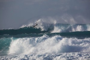 Josh Stone defying gravity and sanity - 2012 AWT Maui Makani Classic photo copyright American Windsurfing Tour http://americanwindsurfingtour.com/ taken at  and featuring the  class