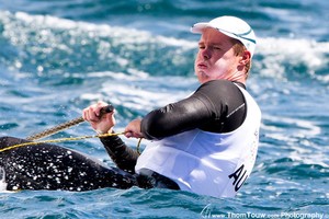 Laser sailing - London 2012 Olympic Sailing Competition photo copyright Thom Touw http://www.thomtouw.com taken at  and featuring the  class