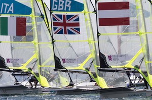 London 2012 - Olympic Games - Day 11 Medal Race - 49er photo copyright Carlo Borlenghi/FIV - copyright taken at  and featuring the  class