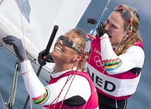 London 2012 - Olympic Games . Day 13  Medal race 4.70 Women's, NED photo copyright Carlo Borlenghi/FIV - copyright taken at  and featuring the  class