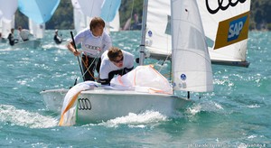 Magnus Masilge and Moritz Klingenberg (GER) - 470 Junior European Championships 2012 photo copyright Davide Turrini/Gardainfoto http://www.gardainfoto.it taken at  and featuring the  class