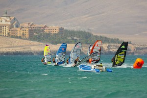 Maynard leads race four final - PWA Sotavento Fuerteventura World Cup 2012 photo copyright  John Carter / PWA http://www.pwaworldtour.com taken at  and featuring the  class