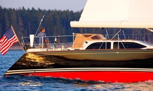 Cockpit area is backed by open entry transom and swim board photo copyright  SW taken at  and featuring the  class