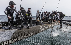 Auckland, New Zealand 25/10/2012   
On Board Emirates Team New Zealand AC72   
© Carlo Borlenghi photo copyright Carlo Borlenghi http://www.carloborlenghi.com taken at  and featuring the  class