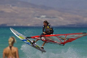 One for the crowds - PWA Sotavento Fuerteventura World Cup 2012 photo copyright  John Carter / PWA http://www.pwaworldtour.com taken at  and featuring the  class