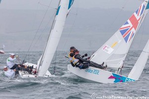 Percy and Simpson (GBR) on day 3 - London 2012 Olympic Sailing Competition photo copyright Thom Touw http://www.thomtouw.com taken at  and featuring the  class