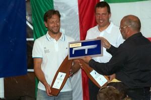 Szabolcs Majthényi and András Domokos - HUN 70 - 2012 Flying Dutchman World Championship prizegiving photo copyright  Richard Phillips taken at  and featuring the  class