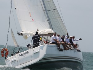 French Yacht Challenge Div 2 winner Mayfair, notice the reefed main - QLD Beneteau Cup photo copyright Tracey Johnstone taken at  and featuring the  class