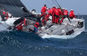 Wild Oats XI passes the seaward mark - Rolex Sydney Hobart Race 2012 photo copyright Crosbie Lorimer http://www.crosbielorimer.com taken at  and featuring the  class