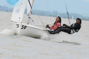 Rachel Lee and Cecilia Low sailing to victory photo copyright Paul Szimak - copyright http://www.derpaul.at taken at  and featuring the  class