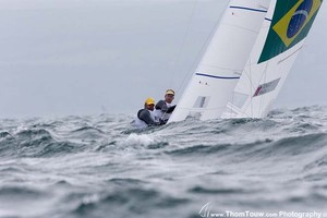 Scheidt and Prada (BRA), Star - London 2012 Olympic Sailing Competition photo copyright Thom Touw http://www.thomtouw.com taken at  and featuring the  class