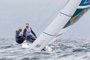 Scheidt and Prada (BRA) - London 2012 Olympic Sailing Competition photo copyright Thom Touw http://www.thomtouw.com taken at  and featuring the  class