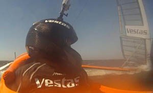 THE LEEWARD SIDE OF THE BOAT IS WAY DOWN HERE AND I'M SERIOUSLY CONCERNED THAT WE HAVE BLOWN IT. WAITING FOR SOMETHING TO BREAK. IT DIDN'T. - Vestas Sailrocket 2 photo copyright  Helena Darvelid/VestasSailrocket http://www.sailrocket.com/ taken at  and featuring the  class