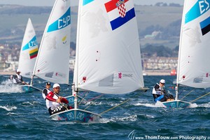 Tonci Stipanovic (CRO) - London 2012 Olympic Sailing Competition photo copyright Thom Touw http://www.thomtouw.com taken at  and featuring the  class