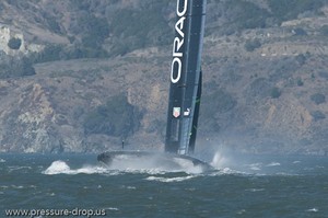 Oracle Racing UC 72 Demise - Oracle Team USA capsize AC72 Oct 16, 2012 photo copyright Erik Simonson www.pressure-drop.us http://www.pressure-drop.us taken at  and featuring the  class