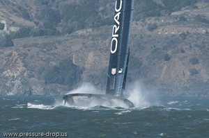 Oracle Racing UC 72 Demise - Oracle Team USA capsize AC72 Oct 16, 2012 photo copyright Erik Simonson www.pressure-drop.us http://www.pressure-drop.us taken at  and featuring the  class