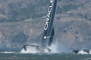Oracle Racing UC 72 Demise - Oracle Team USA capsize AC72 Oct 16, 2012 photo copyright Erik Simonson www.pressure-drop.us http://www.pressure-drop.us taken at  and featuring the  class