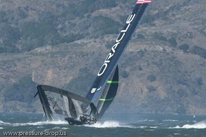 Oracle Racing UC 72 Demise - Oracle Team USA capsize AC72 Oct 16, 2012 photo copyright Erik Simonson www.pressure-drop.us http://www.pressure-drop.us taken at  and featuring the  class