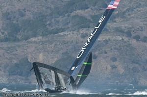 Oracle Racing UC 72 Demise - Oracle Team USA capsize AC72 Oct 16, 2012 photo copyright Erik Simonson www.pressure-drop.us http://www.pressure-drop.us taken at  and featuring the  class