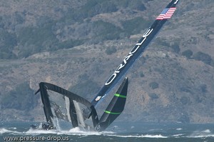 Oracle Racing UC 72 Demise - Oracle Team USA capsize AC72 Oct 16, 2012 photo copyright Erik Simonson www.pressure-drop.us http://www.pressure-drop.us taken at  and featuring the  class