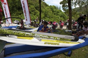 Getting familiar with the kit. photo copyright Starboard/Remi Vila taken at  and featuring the  class