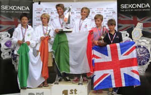 Worlds podium 2012 - RS Feva Worlds 2012 photo copyright Richard Gibbons taken at  and featuring the  class