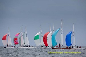 Tuesday 11th September 2012 - Kinsale, Co. Cork: Dragons from 16 nations sailed on flat seas off the Old Head of Kinsale on the third day of racing in the Brewin Dolphin Dragon Gold Cup at Kinsale Yacht Club.  Photograph: David Branigan/Oceansport


 photo copyright David Branigan - Oceansport.ie taken at  and featuring the  class