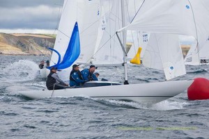 Wednesday 12th September 2012 - Kinsale, Co. Cork: Britain's Graham Bailey with Julia Bailey, Dylan Potter and eleven year-old Will Heritage leading on the fourth day of racing in the Brewin Dolphin Dragon Gold Cup at Kinsale Yacht Club.  Photograph: David Branigan/Oceansport


 photo copyright David Branigan - Oceansport.ie taken at  and featuring the  class