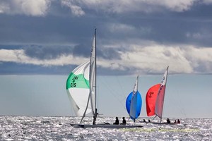 Wednesday 12th September 2012 - Kinsale, Co. Cork: Under spinnaker on the fourth day of racing in the Brewin Dolphin Dragon Gold Cup at Kinsale Yacht Club.  Photograph: David Branigan/Oceansport


 photo copyright David Branigan - Oceansport.ie taken at  and featuring the  class