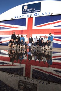 British Vendée Globe skippers Mike Golding, Richard Tolkien, Conrad Humphreys, Brian Thompson,Dee Caffari, Steve White and Jonny Malbon with the 2012 Artemis Offshore Academy squad photo copyright Lloyd Images http://lloydimagesgallery.photoshelter.com/ taken at  and featuring the  class