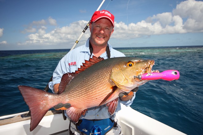 Surface popping is highly effective in the tropics. Red bass and giant trevally are a common catch. © Jarrod Day
