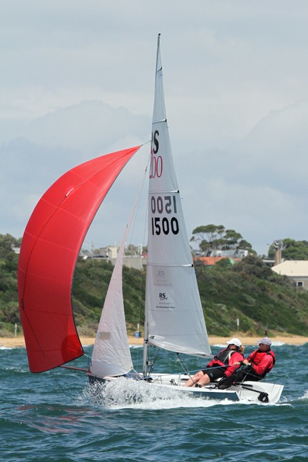 Gary and Jill McLennan love having a boat with an asymmetric spinnaker - RS200 ©  Alex McKinnon Photography http://www.alexmckinnonphotography.com