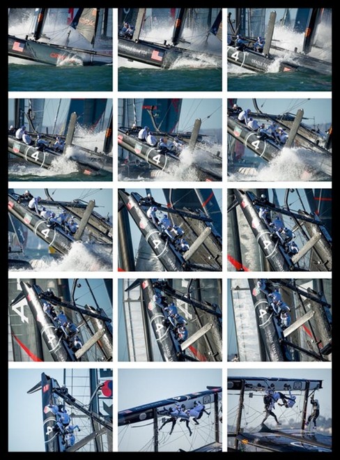 Oracle Team USA Capsize sequence from the America’s Cup World series, San Francisco © Paul Todd/Outside Images http://www.outsideimages.com