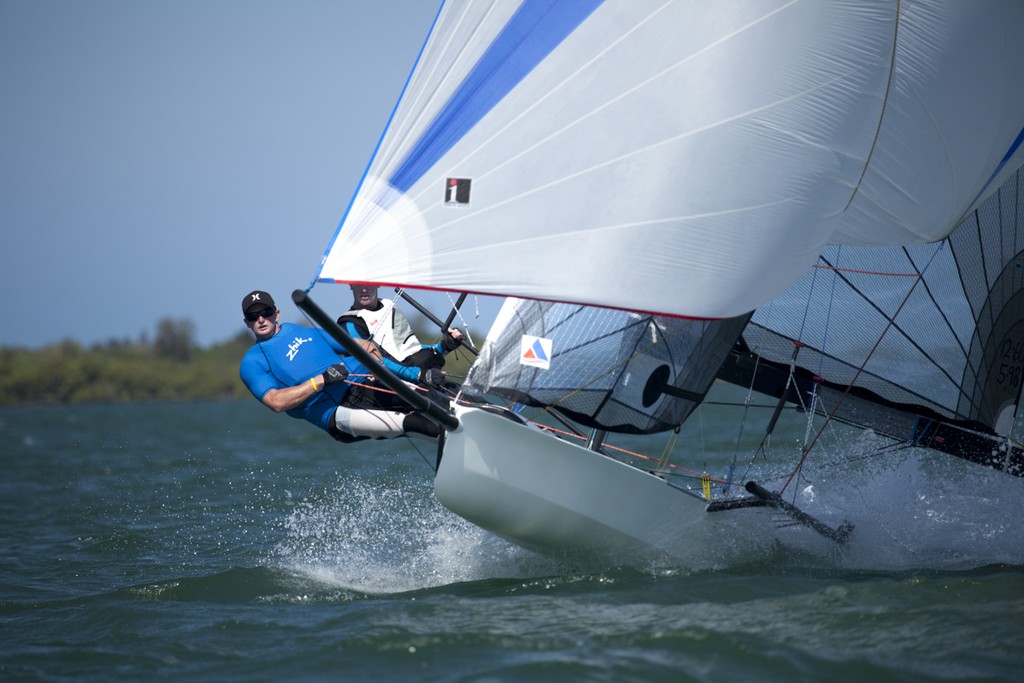 The men from the West punch it downwind - International 14 Australian Championships  © Andrew Gough