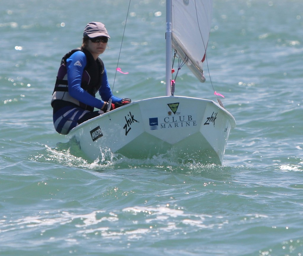 Miranda Wilson sailing her last regatta in a Sabot sails 