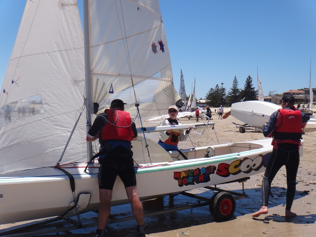 ``Watch Out For The Scooby`` doing their final preparations - 70th Australian Sharpie Nationals photo copyright Harry Fisher taken at  and featuring the  class