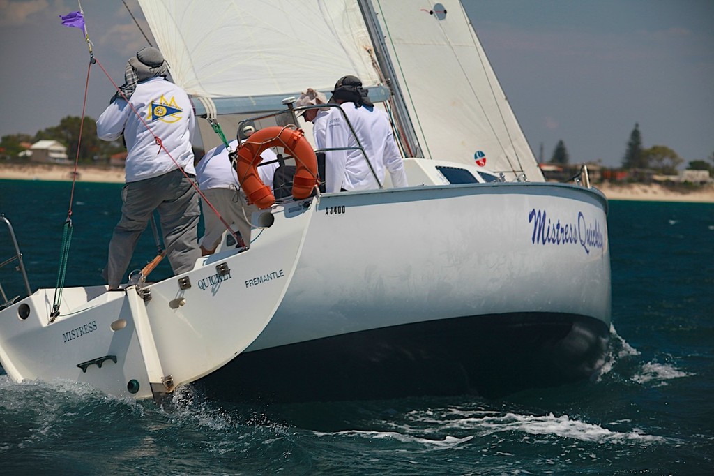 Mistress Quickly is looking for a podium finish - Cockburn Sound Regatta photo copyright Bernie Kaaks taken at  and featuring the  class