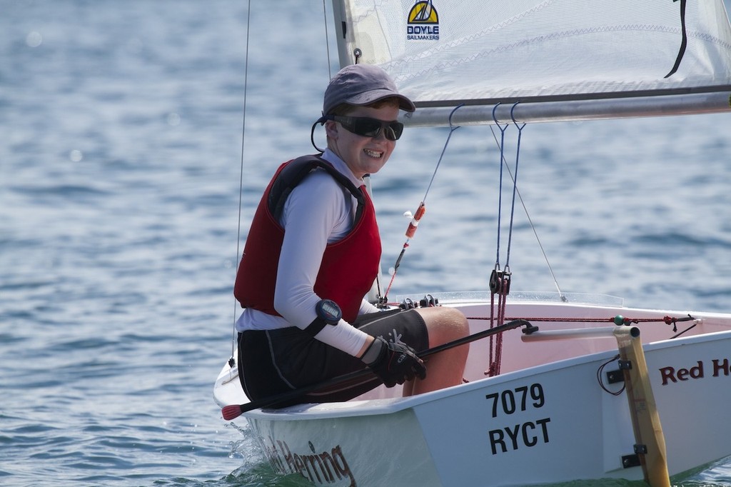 Sabot natonals: race 8 winner today, tasmanian Sam King in Red Herring - 49th sabot Nationals © Shane Baker