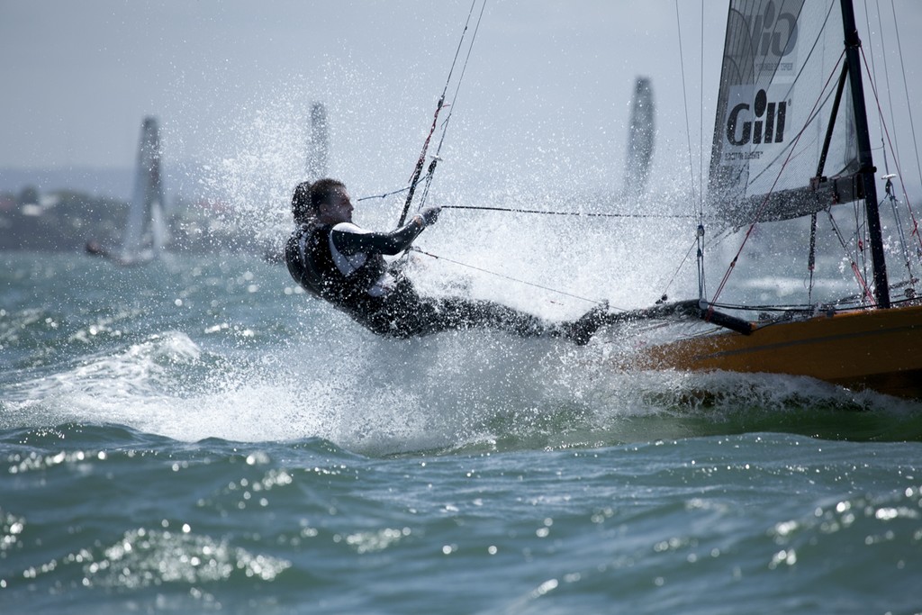 Devine and Furlong punch through the Waterloo Bay Chop in Heat 1  - I14 Australian Championships 2012 © Andrew Gough