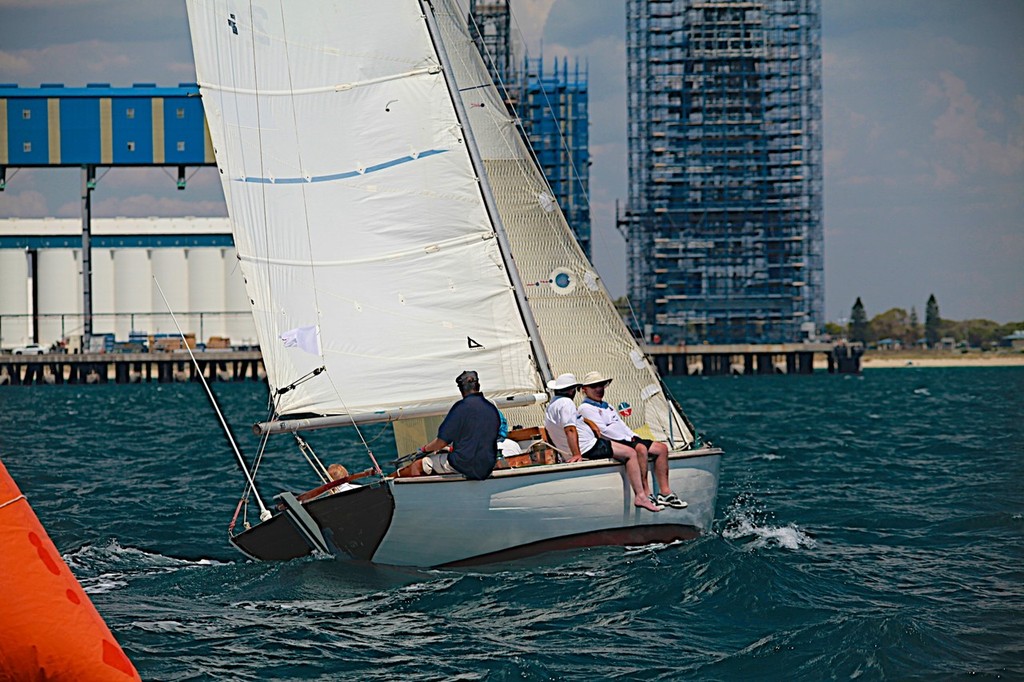 Jay Lawry's H28 Karoleeya is well place in a closely bunched Classic fleet. - Cockburn Sound Regatta photo copyright Bernie Kaaks taken at  and featuring the  class