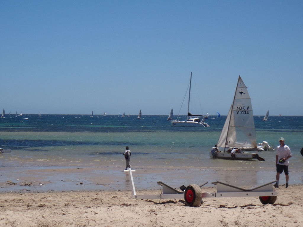 The conditions from the beach at Brighton & Seacliff Yacht Club - 70th Australian Sharpie Nationals photo copyright Harry Fisher taken at  and featuring the  class