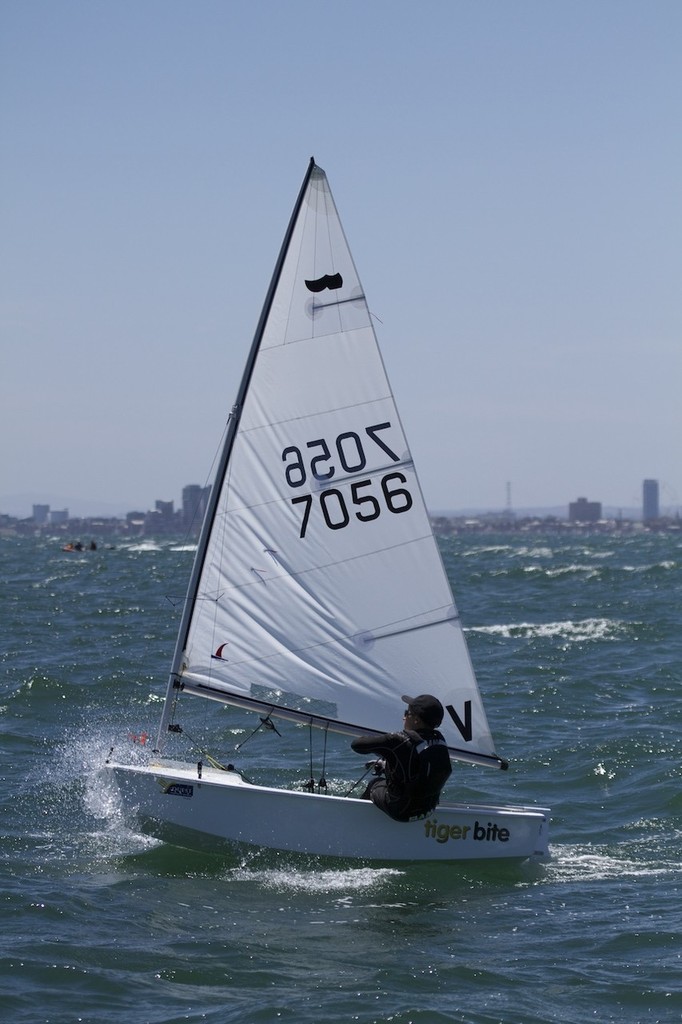 Sabot nationals: leading contender Victorian Daniel Quinlan in Tiger Bite  - Sabot Nationals © Shane Baker