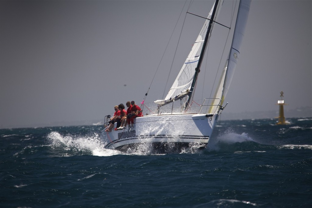 Laurie Flynne's Beneteau 34.7 punching into the stiff southerly. - Cockburn Sound Regatta photo copyright Bernie Kaaks taken at  and featuring the  class