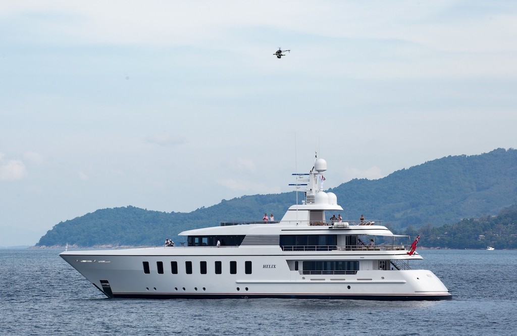 Asia Superyacht Rendezvous 2012 - Helicam Asia operating from m/y Helix photo copyright Guy Nowell http://www.guynowell.com taken at  and featuring the  class