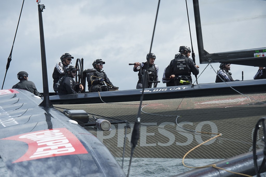 Emirates Team New Zealand training with  the team's first AC72 on the Hauraki Gulf. 6/12/2012 photo copyright Chris Cameron/ETNZ http://www.chriscameron.co.nz taken at  and featuring the  class