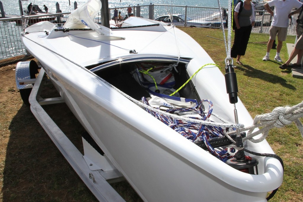 The VX One features an open throated spinnaker launcher, which drains aft. © Richard Gladwell www.photosport.co.nz