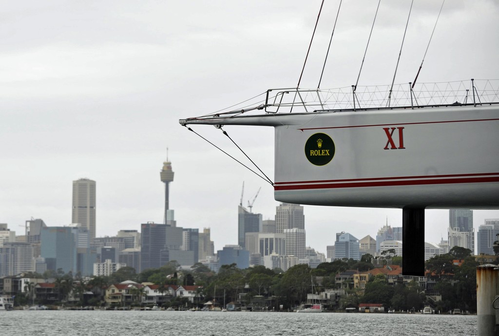 17/12/12, Sydney, Australia, Wild Oats XI revealing speed enhancing underwater modifications at Woolwich Dock photo copyright Peter Blakeman taken at  and featuring the  class